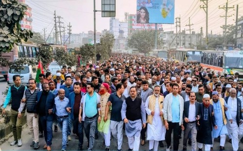 ২২ বছর পর তারেক রহমানের ময়মনসিংহ সফর: ভালুকায় বিএনপির বিশাল শুভেচ্ছা মিছিল